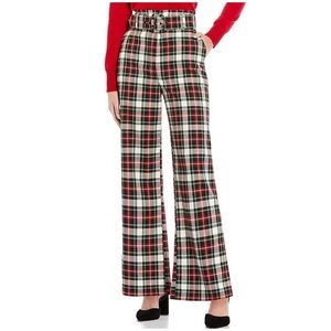Alex Marie Rebecca Festive Wide Leg Plaid Pant Tartan Time Holiday